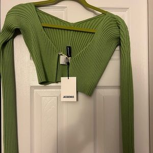 Jacquemus Pralù Cropped Ribbed-Knit Top